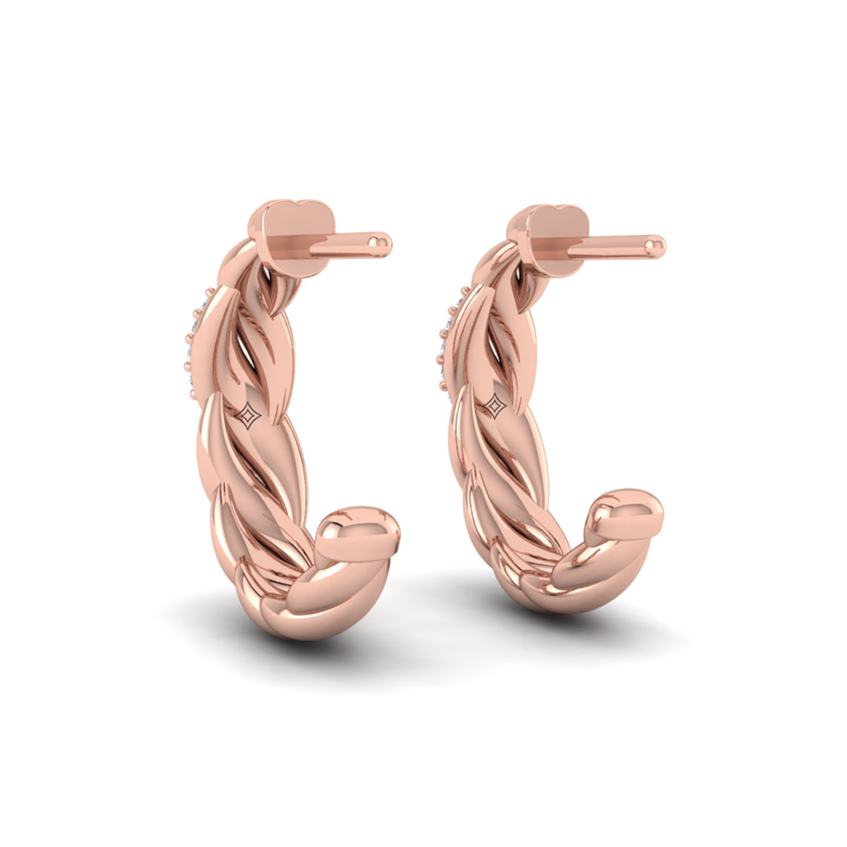 Tapered Conch Twist Hoop Earrings