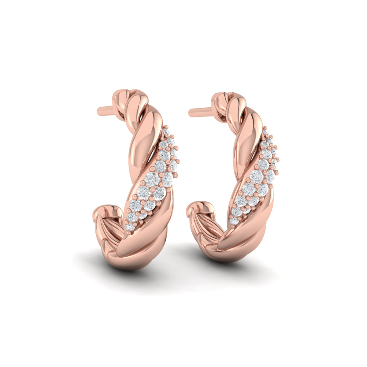 Tapered Conch Twist Hoop Earrings