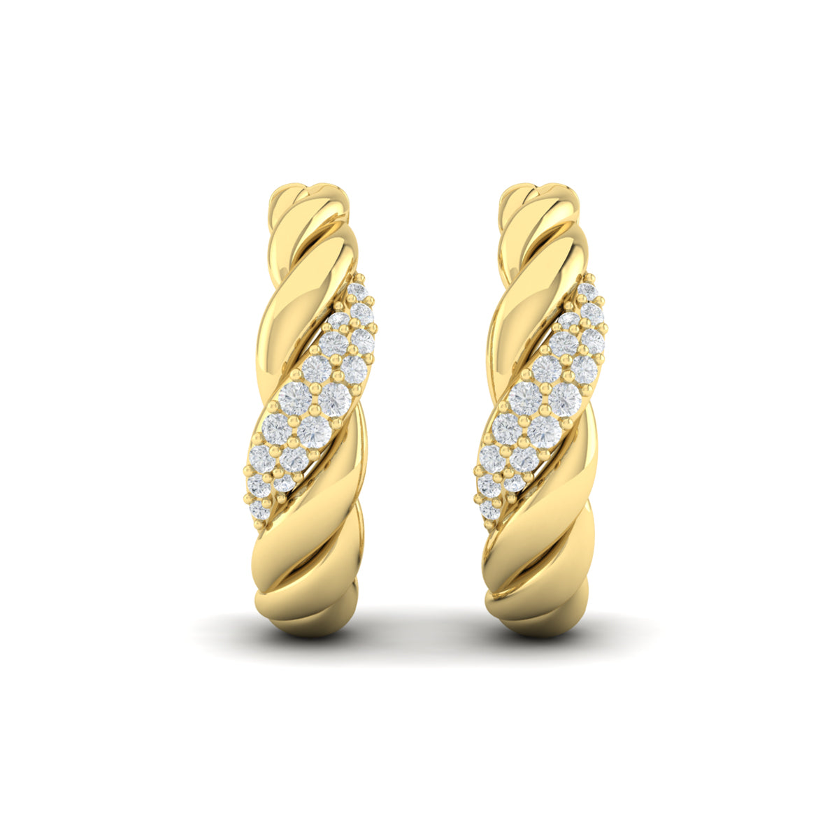 Tapered Conch Twist Hoop Earrings