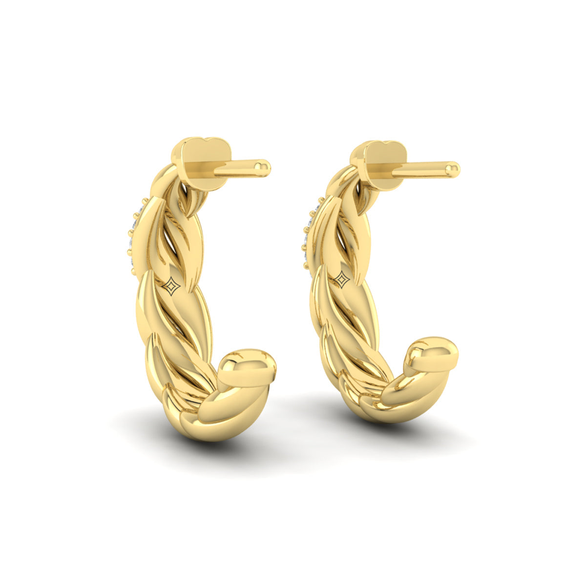 Tapered Conch Twist Hoop Earrings
