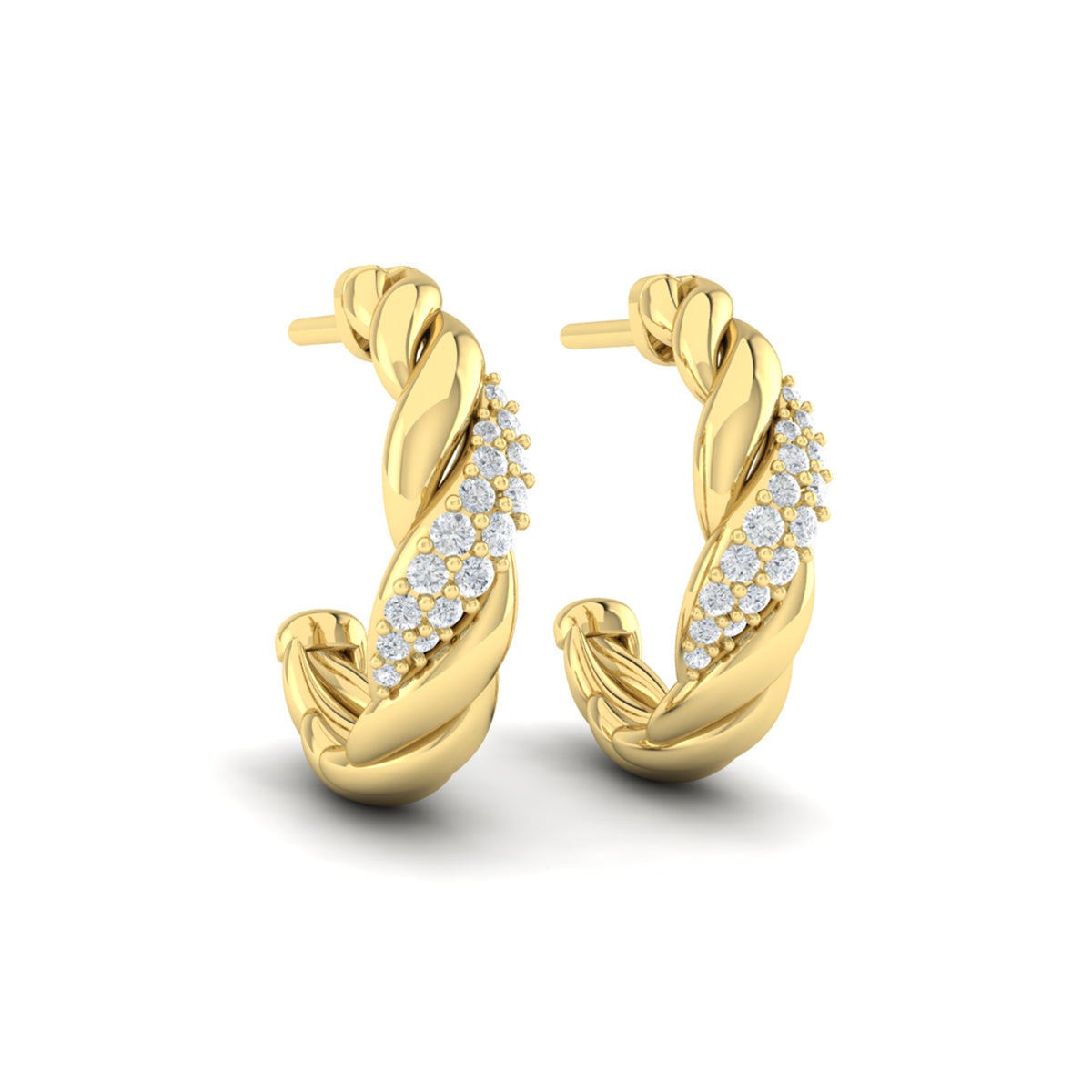 Tapered Conch Twist Hoop Earrings