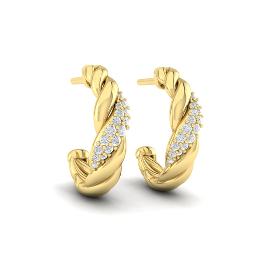 Tapered Conch Twist Hoop Earrings