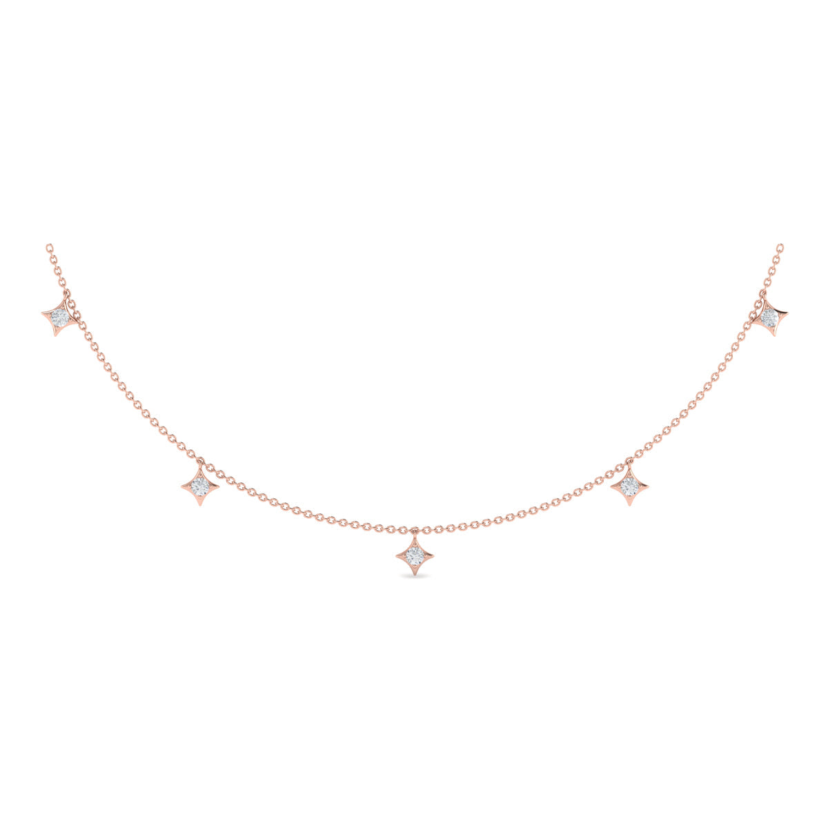 Multi Diamond Vlora Star Tassel Necklace