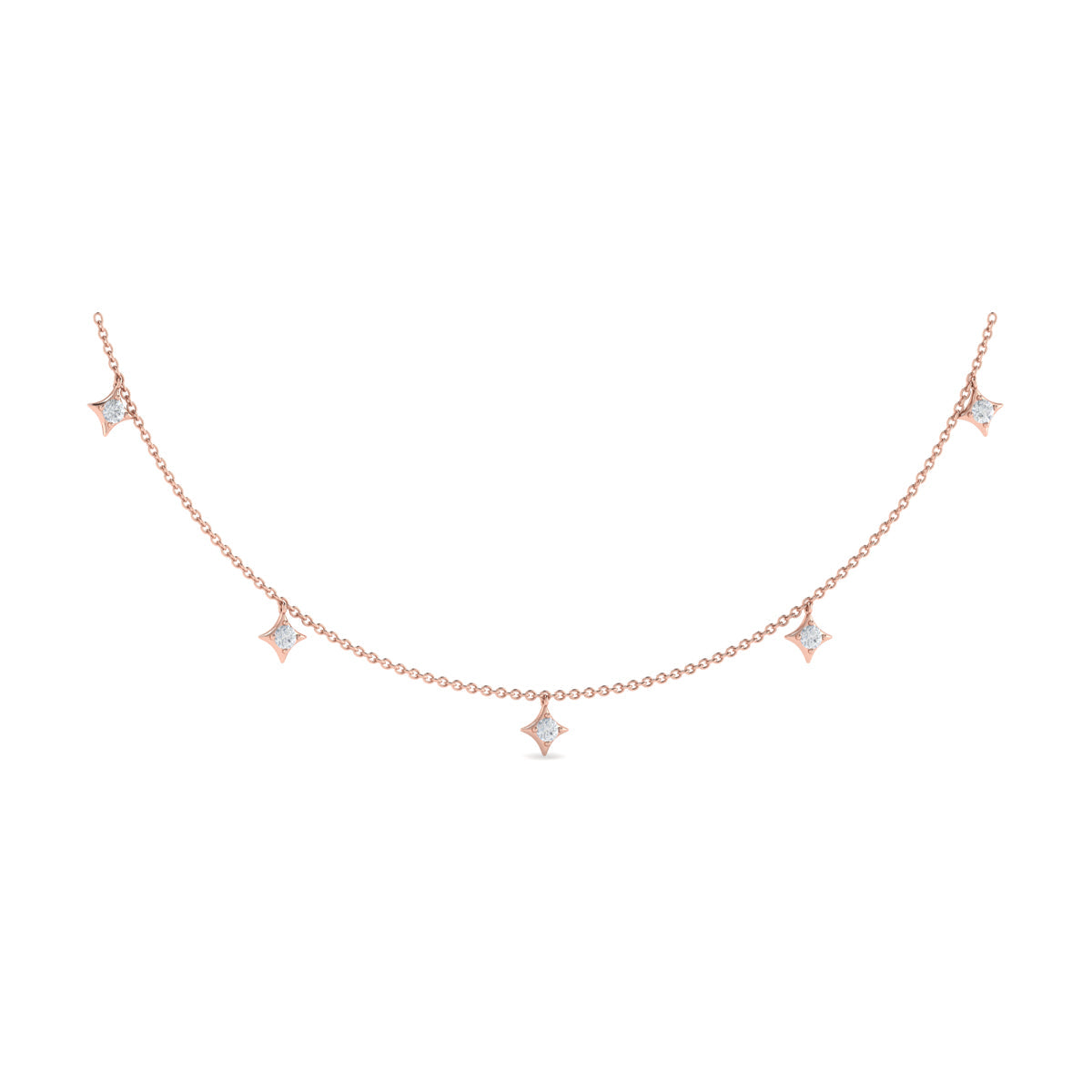 Multi Diamond Vlora Star Tassel Necklace