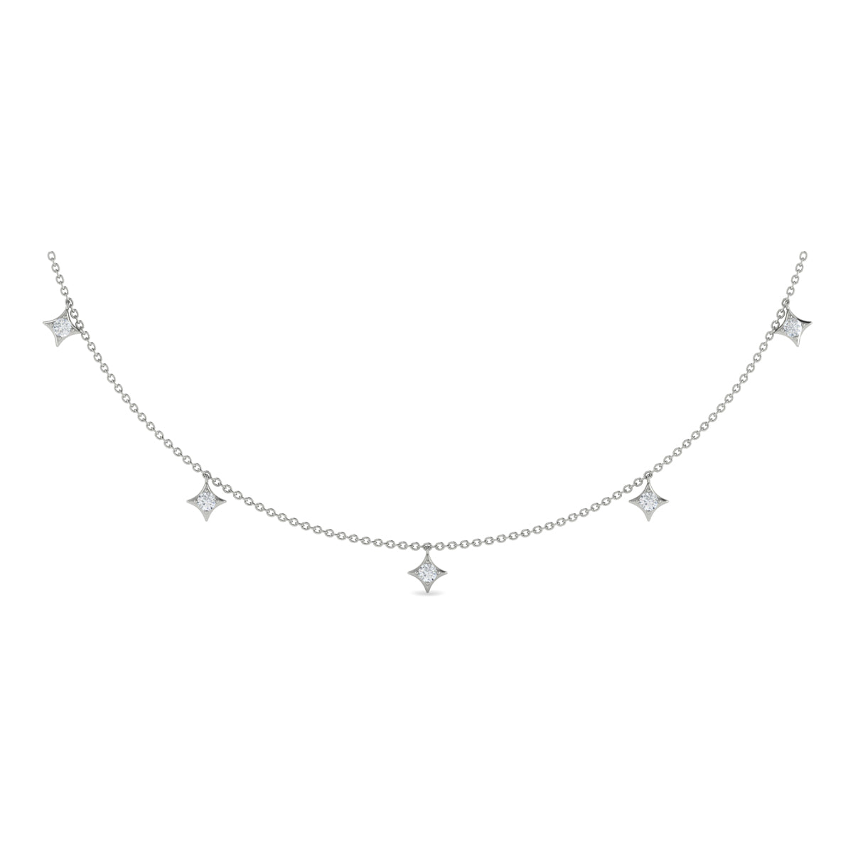 Multi Diamond Vlora Star Tassel Necklace