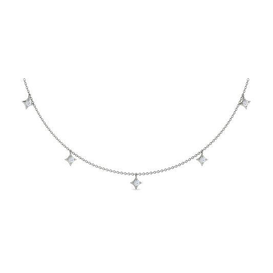 Multi Diamond Vlora Star Tassel Necklace