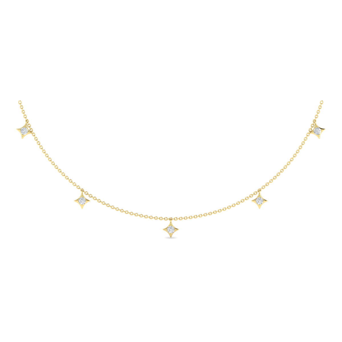 Multi Diamond Vlora Star Tassel Necklace