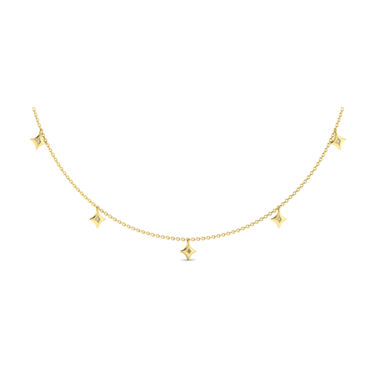 Multi Diamond Vlora Star Tassel Necklace
