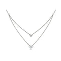 Two Row Diamond Vlora Star Pendant Necklace