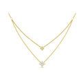 Two Row Diamond Vlora Star Pendant Necklace