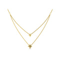 Two Row Diamond Vlora Star Pendant Necklace