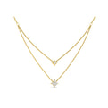 Two Row Diamond Vlora Star Pendant Necklace
