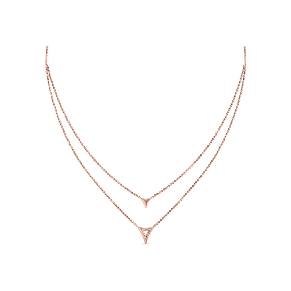 Diamond Open Trinity Two Row Necklace
