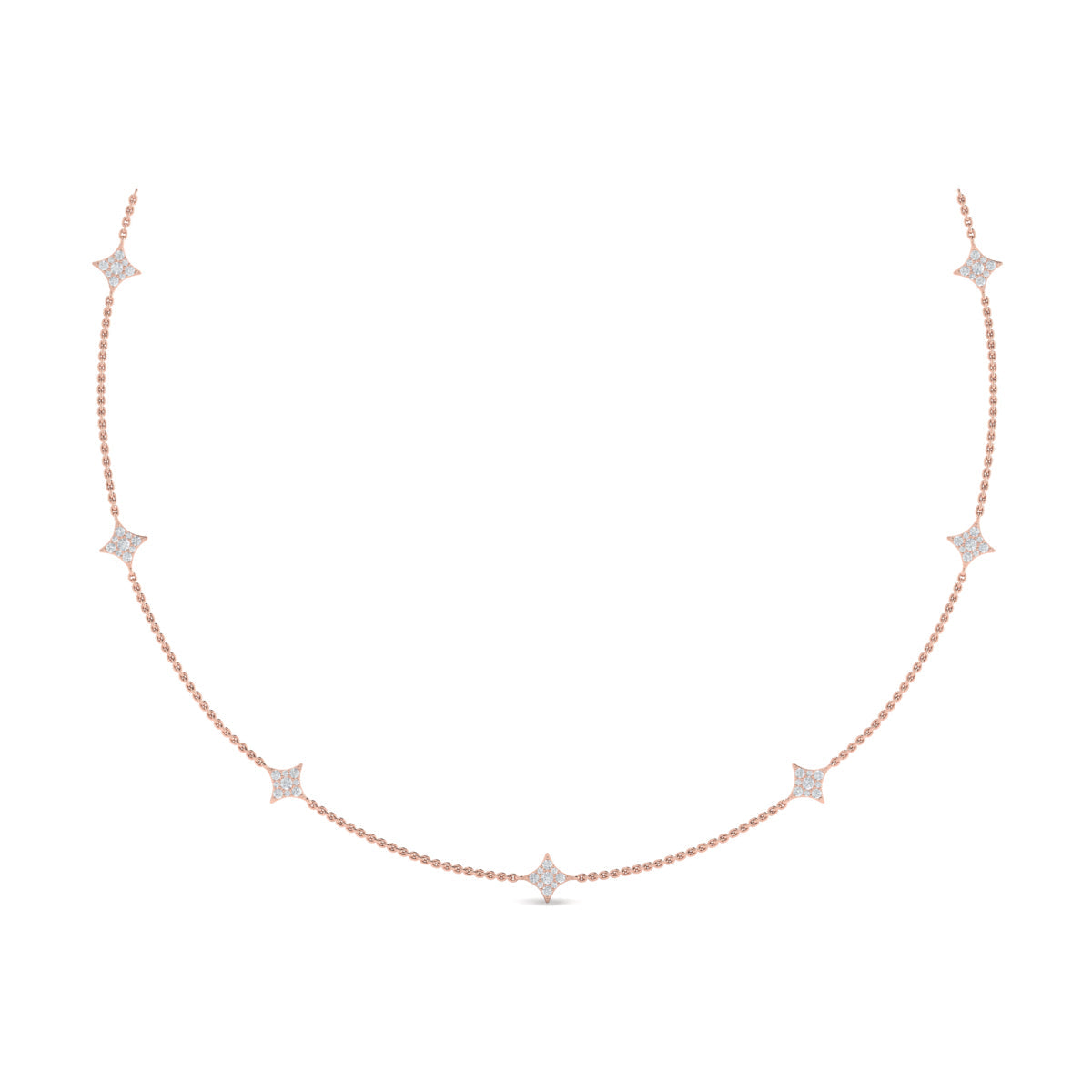 Diamond Cluster Multi Vlora Star Pendant Necklace