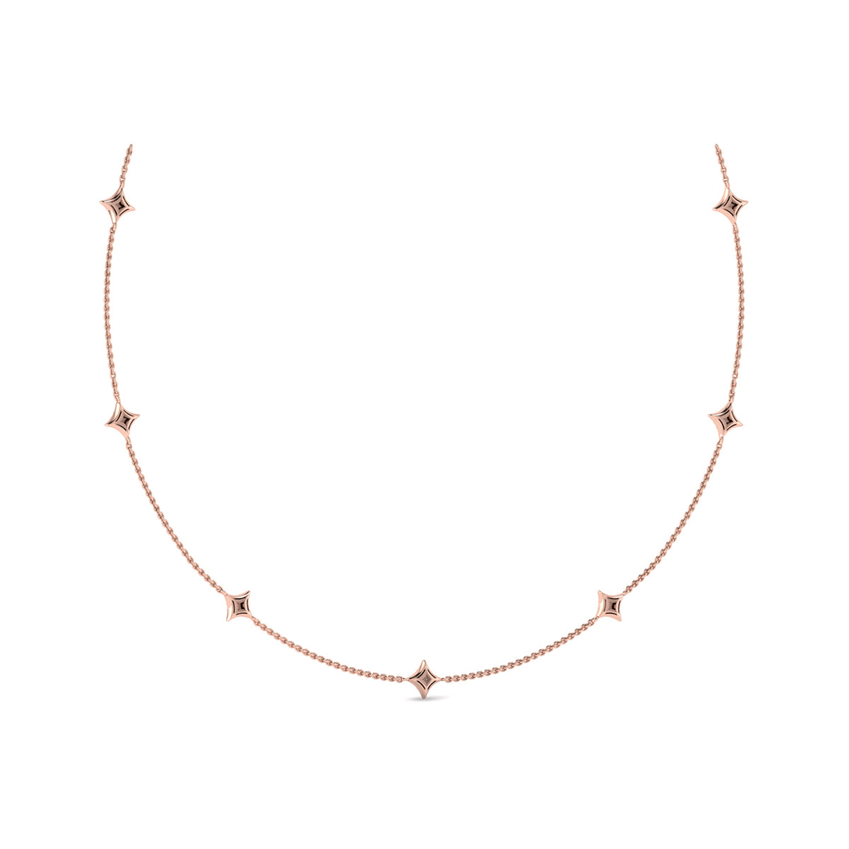 Diamond Cluster Multi Vlora Star Pendant Necklace