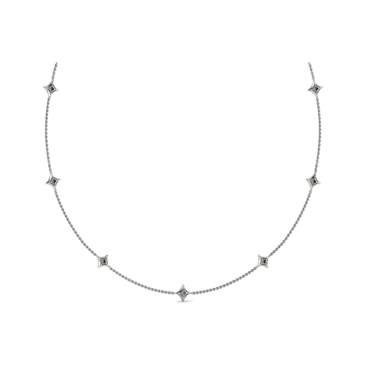 Diamond Cluster Multi Vlora Star Pendant Necklace