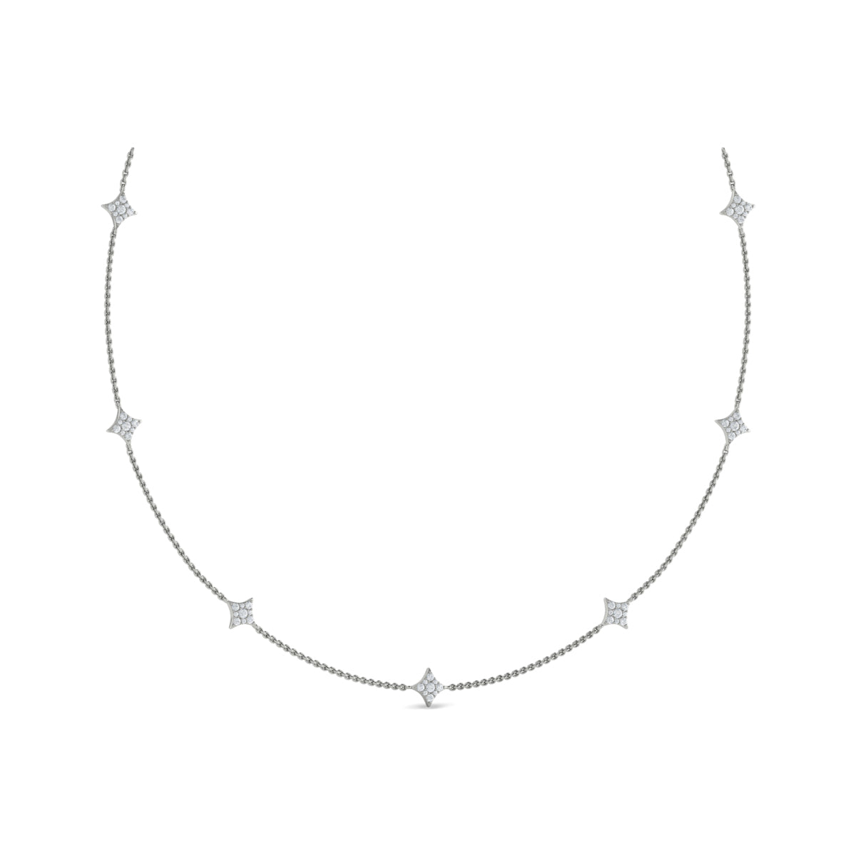 Diamond Cluster Multi Vlora Star Pendant Necklace