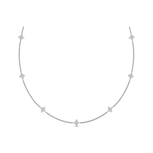 Diamond Cluster Multi Vlora Star Pendant Necklace