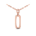 Diamond North South Open Oval Link Necklace