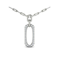 Diamond North South Open Oval Link Necklace