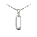 Diamond North South Open Oval Link Necklace