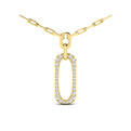 Diamond North South Open Oval Link Necklace