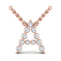 Diamond  Alphabet Pendant Necklace, A
