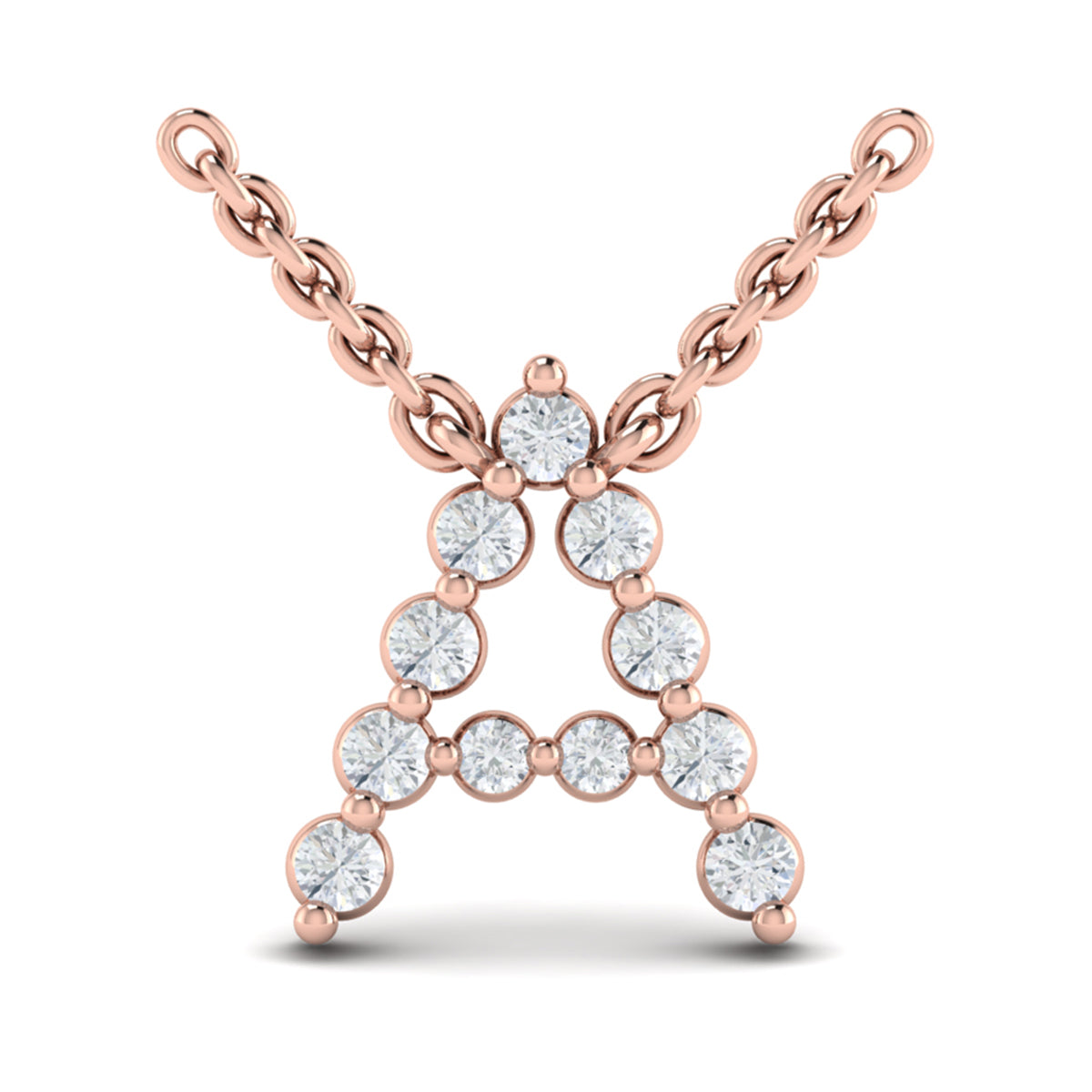 Diamond  Alphabet Pendant Necklace, A