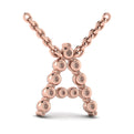 Diamond  Alphabet Pendant Necklace, A