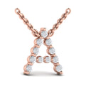 Diamond  Alphabet Pendant Necklace, A