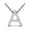 Diamond  Alphabet Pendant Necklace, A