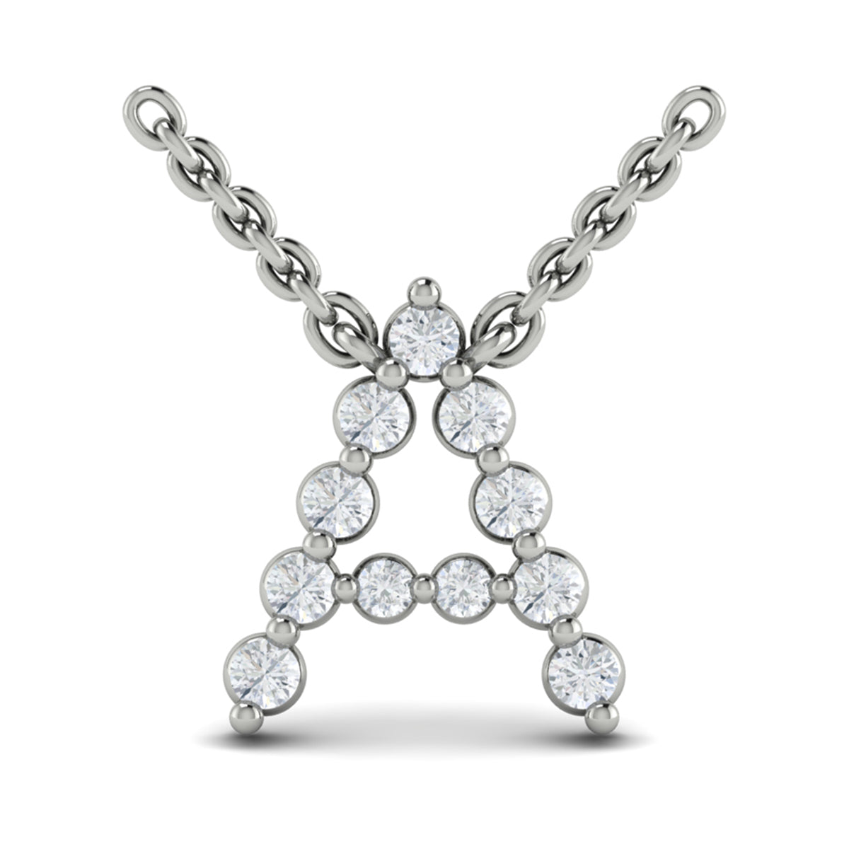 Diamond  Alphabet Pendant Necklace, A