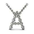 Diamond  Alphabet Pendant Necklace, A
