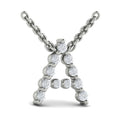 Diamond  Alphabet Pendant Necklace, A