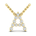 Diamond  Alphabet Pendant Necklace, A