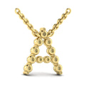 Diamond  Alphabet Pendant Necklace, A