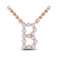 Diamond  Alphabet Pendant Necklace, B