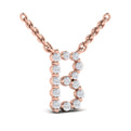 Diamond  Alphabet Pendant Necklace, B