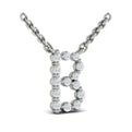 Diamond  Alphabet Pendant Necklace, B