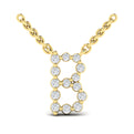 Diamond  Alphabet Pendant Necklace, B