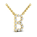 Diamond  Alphabet Pendant Necklace, B