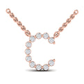 Diamond  Alphabet Pendant Necklace, C