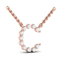 Diamond  Alphabet Pendant Necklace, C