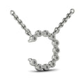 Diamond  Alphabet Pendant Necklace, C
