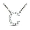 Diamond  Alphabet Pendant Necklace, C