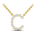 Diamond  Alphabet Pendant Necklace, C