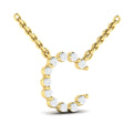 Diamond  Alphabet Pendant Necklace, C