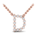 Diamond  Alphabet Pendant Necklace, D