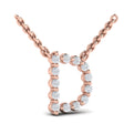 Diamond  Alphabet Pendant Necklace, D