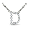 Diamond  Alphabet Pendant Necklace, D